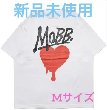 MOBB 모브 하트 티셔츠 화이트 M 사이즈