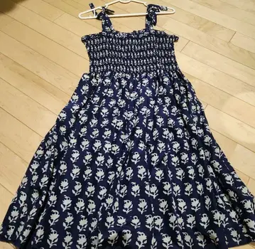 ANNA SUI 네이비 꽃무늬 슬리브리스 원피스 USA S 사이즈