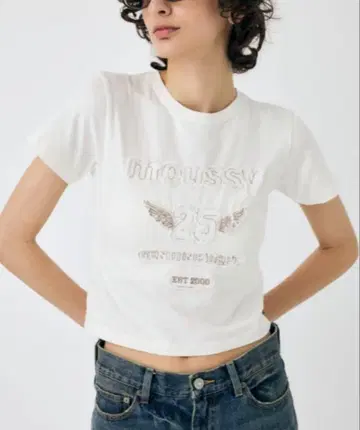 MOUSSY PATCH DENIM 25TH 티셔츠