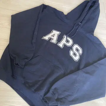 네이비 APS 로고 후드티