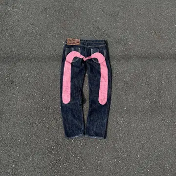 YAMANE EVISU 데님 인기 핑크 여성용