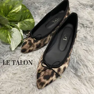 루타론 LE TALON 레오파드 무늬 플랫 발레이 슈즈 22cm