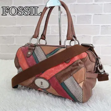 FOSSIL 2WAY 가죽 숄더백 멀티 컬러 패치워크
