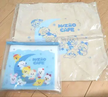 niziu nizoo 카페 토트백 & 클리어 파우치 세트