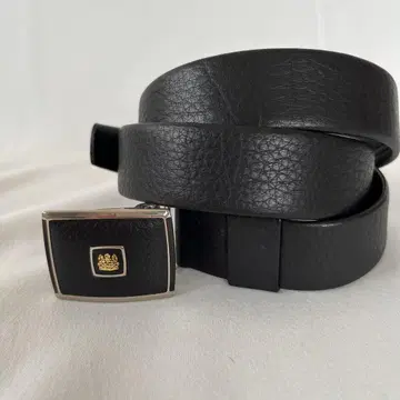 Aquascutum 아쿠아 스큐텀 블랙 가죽 벨트 실버 버클