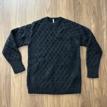 sophnet. M 블랙 케이블 짜임 크루넥 니트