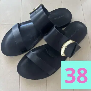 MAURO de BARI 샌들 38 24.5 블랙