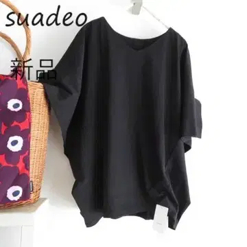 새상품 suadeo 스아데오  앞뒤 2WAY 돌먼 티셔츠 블랙