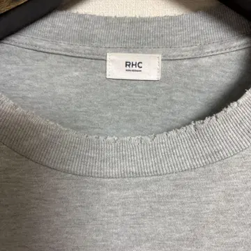 RHC 그레이 데미지 가공 반팔 티셔츠