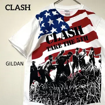 CLASH 티셔츠 TAKE THE 5TH 화이트 S 락 티셔츠 레어