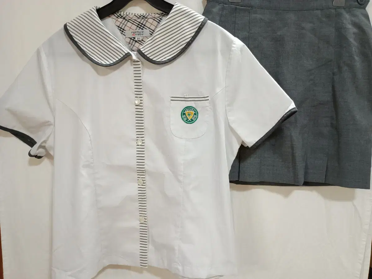 Pretty girl's summer school uniform short skirt set c413 (Incheon Buil Girls' Middle School)