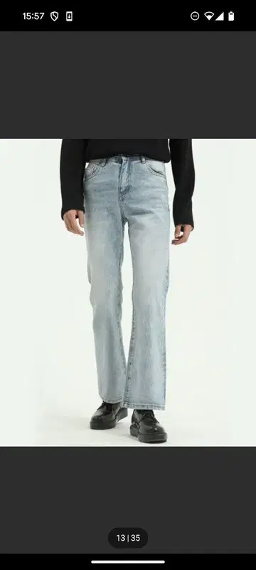 라이트 블루 부츠 컷 데님