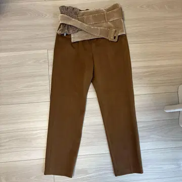 아메리빈티지 브라운 테이퍼드 팬츠 허리 벨트 포함