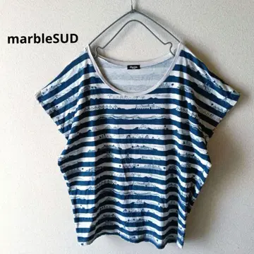 marbleSUD 풀오버 티셔츠 세계유산 코튼 넉넉한