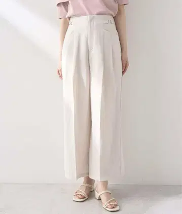 사이드 비트 와이드 스트레이트 팬츠 아이보리 S 사이즈