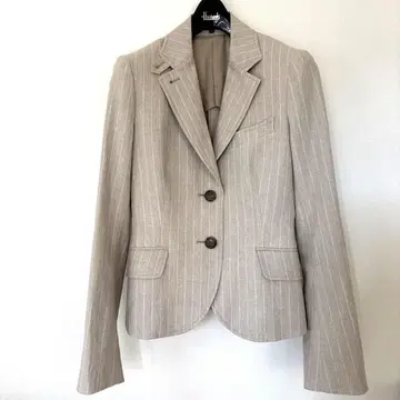 띠어리 썸머 자켓 마 혼방 린넨 스트라이프 패턴 베이지