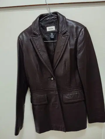Neiman Marcus 다크 브라운 가죽 자켓 S