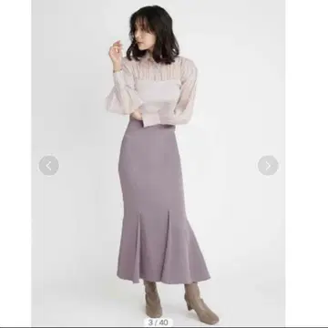 스나이델 백 새틴 머메이드 스커트 라벤더