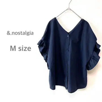 NOSTALGIA 앤도트 노스탤지어 V넥 셔츠 블라우스 프릴 소매