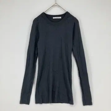 LAITERIE 레이트리 다크 그레이 긴팔 리브 탑 38 사이즈