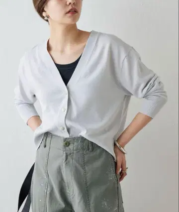 아이시 코튼 V넥 가디건