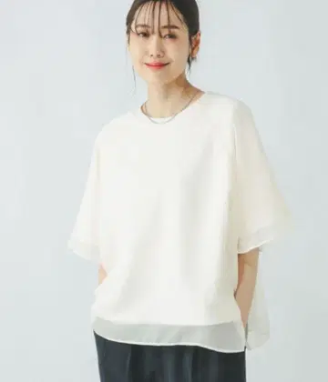 GLOBAL WORK 쉬폰 도킹 7부 소매