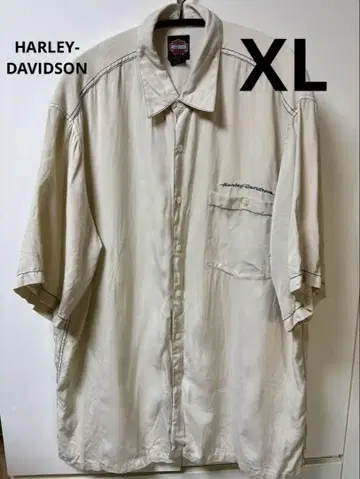Harley Davidson 실크 100% 셔츠 아이보리 XL