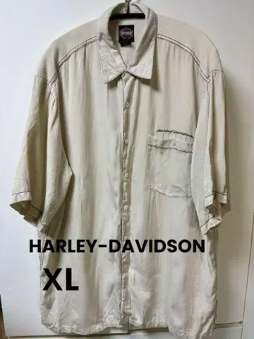 Harley Davidson 실크 100% 셔츠 아이보리 XL