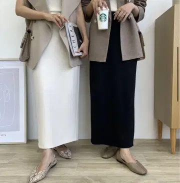 BLATE 고급 러프 타이트 스커트 에크루