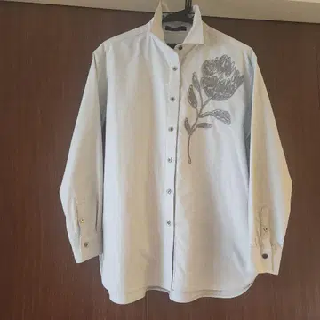 미사용! 다마 컬렉션 플라워 자수 옥스 샴브레이 셔츠 9호