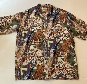 Penney's 알로하 셔츠 호랑이 패턴 size L