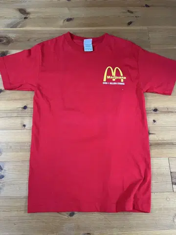 맥도날드 로고 패러디 마리화나 반팔 티셔츠 / Mcdonald 빈티지