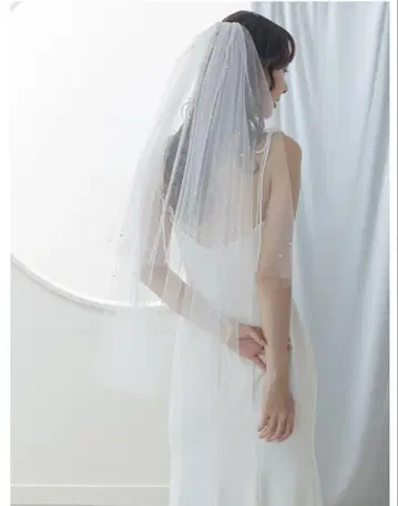 펄 장식 웨딩 베일