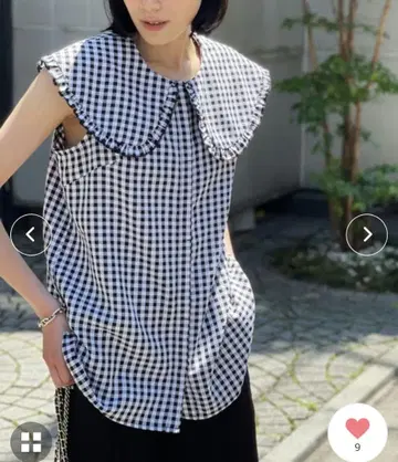 엘프랭크 깅엄 체크 슬리브리스 셔츠