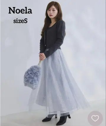 Noela 스팽글 얇은 명주 그물 스커트 색스 S 사이즈