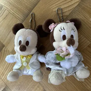 미키 미니 웨딩 봉제 인형 키링