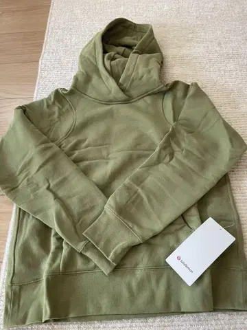 Lululemon 올리브 그린 후드 부착 후드티 사이즈 6