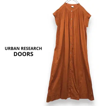 URBAN RESEARCH DOORS 코튼 보일 개더 맥시 원피스