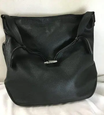 Ergopock 고품질 주름 가죽 숄더백 블랙
