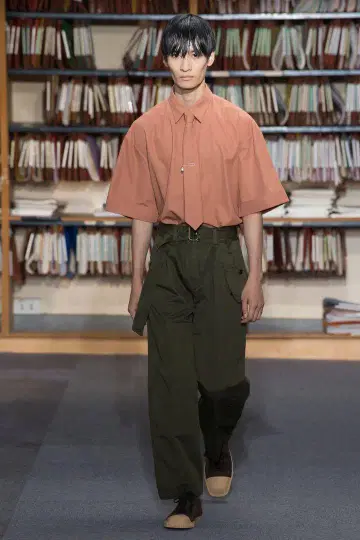 DRIES VAN NOTEN(드리스반노튼) 오렌지 반팔 셔츠