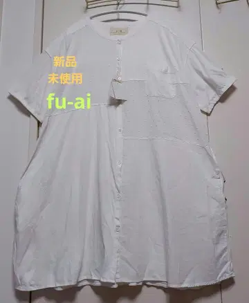 미사용 새상품 택 포함 fu-ai 이소재 절개 튜닉 셔츠