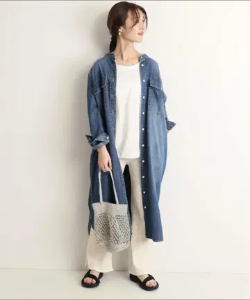 LE DENIM 롱 원피스 [세탁기 사용 가능]