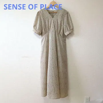 SENSE OF PLACE 베이지 도트 원피스