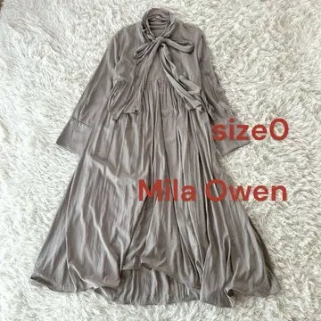 MilaOwen 미라 오웬 밑단 테일 개더 보타이 원피스