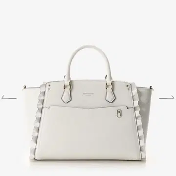 & chouette 화이트 클리어 포켓 부착 토트백 이타백