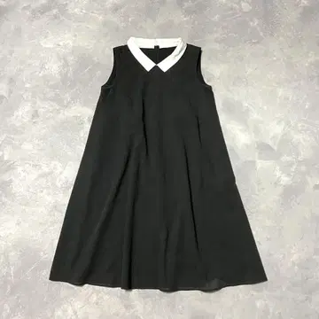 Rene basic 르네 베이직 카라 부착 슬리브리스 원피스 A 라인