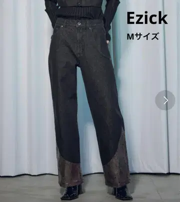 Ezick Oblique line 하쿠 프린트 데님 팬츠