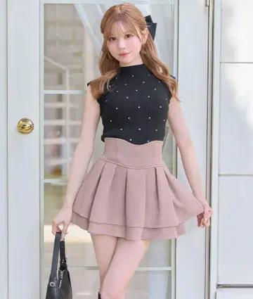 명품 레그를 연출하는 스커트 더스티 핑크 M 사이즈 미셸 마카롱