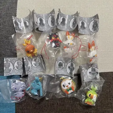 포켓몬스터 플랫 마스코트 가챠 스트랩 8개 세트