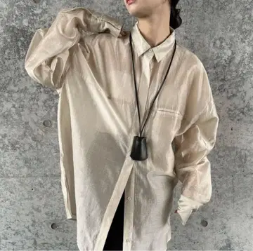 새상품 Select MOCAbyson 시어 오버 사이즈 셔츠 베이지